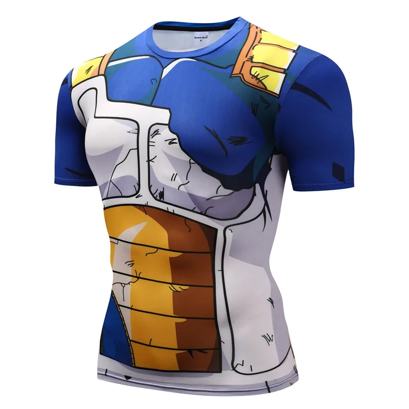 Bodybuilding Quick drying Compression Shirts Men Anime Goku 3D Printed T shirts Short Sleeve Vegeta Cosplay Costume Tops