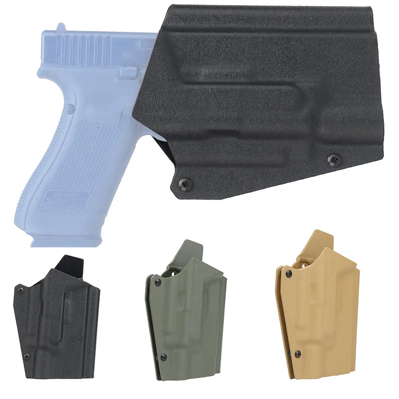 Tactische Kydex Pistool Holster Voor Glock 17/19/19X/45G-X400 Zaklamp Airsoft Pistol Case holster Belt Carry Jacht Accessoires