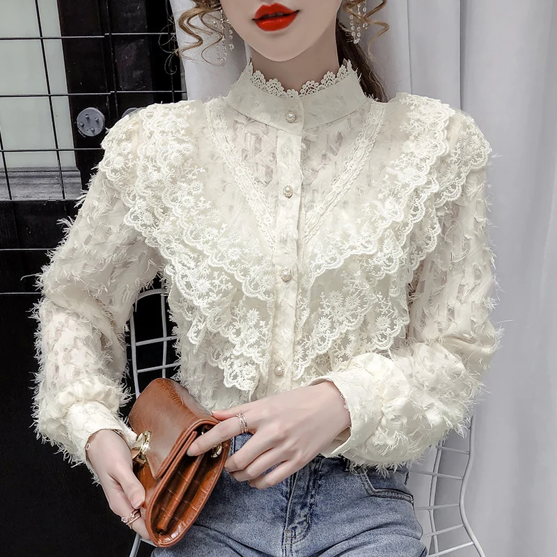 Cheap wholesale 2021 spring summer autumn new fashion casual ladies work women Blouse woman overshirt female OL Py1360