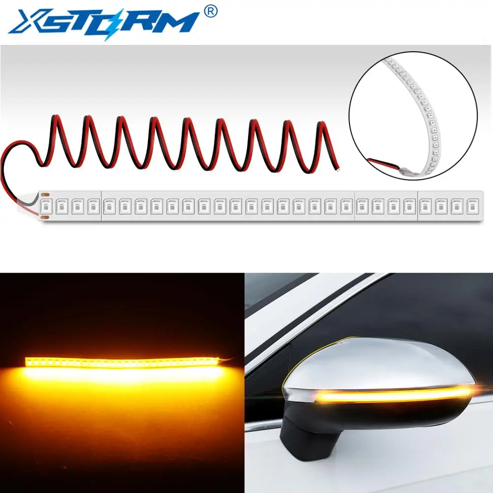 1pcs Car Mirror Lights Universal Auto Mirror Light Car Turn Signal  Streamer Strip Flowing Turn Signal Lamp
