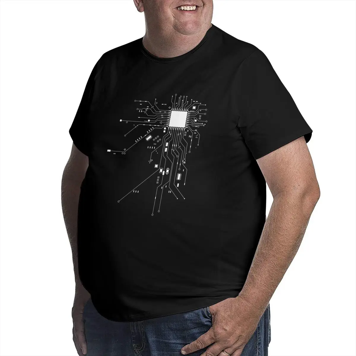 Computer CPU Core Heart Geek Nerd T-Shirts Freak Hacker PC Gamer T Shirts Men Big Tall Tee Shirt Plus Size 4XL 5XL 6XL Clothes