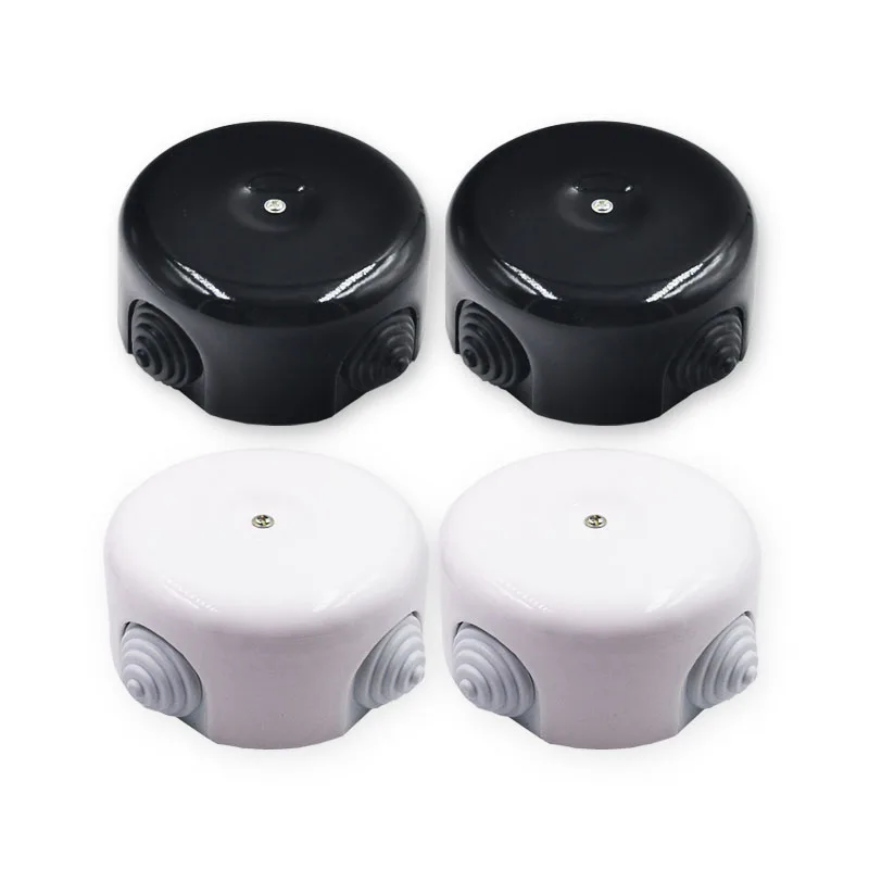 

4pcs Ceramic Junction Box Flame Retardant Wall Wire Junction Box Waterproof Ceramic Electrical Mounting Box