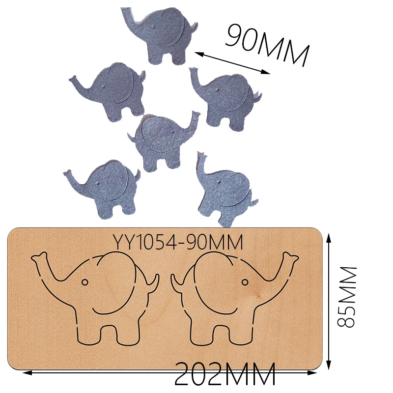 

YY1054The elephant bookmarksWooden Die-cutting Process Knife Mold, Leaf Knife Mold Is Compatible with Most Manual Die-cutting