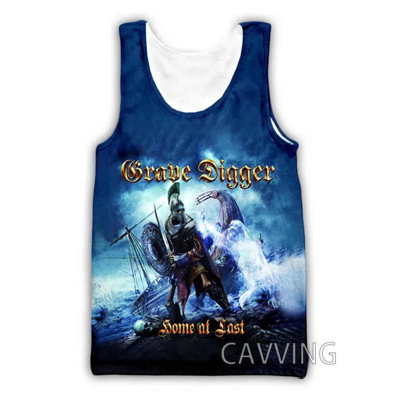 CAVVING 3D Printed   Grave Digger Rock Band  Tank Tops Harajuku Vest  Summer Undershirt Shirts Streetwear for Men/women