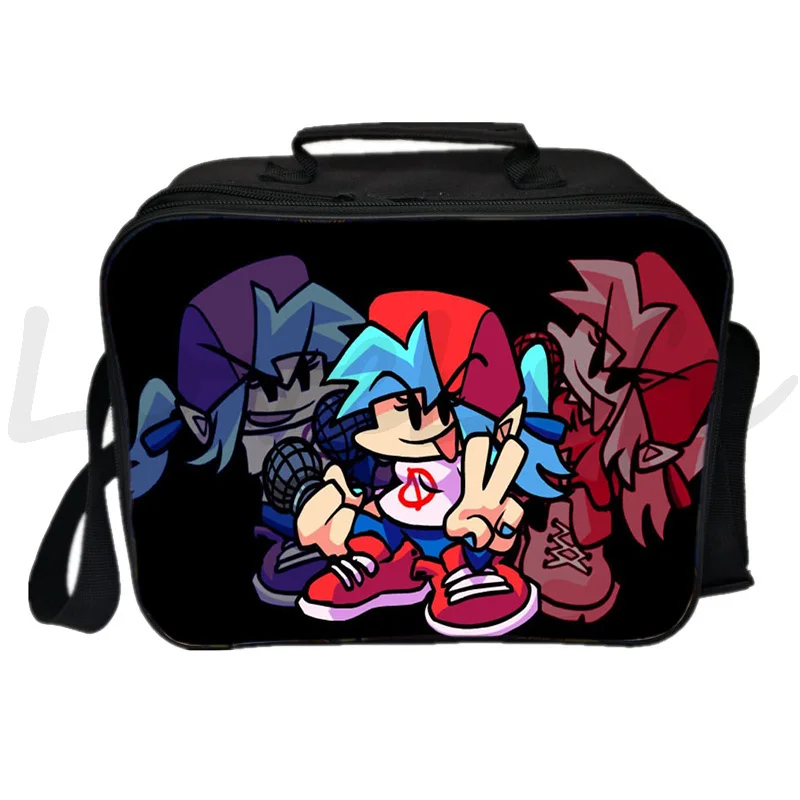 Hot Game Friday Night Funkin Lunch Bag Portable Lunch Box Women Men Office Food Storage Case Students Functional Lunchbags