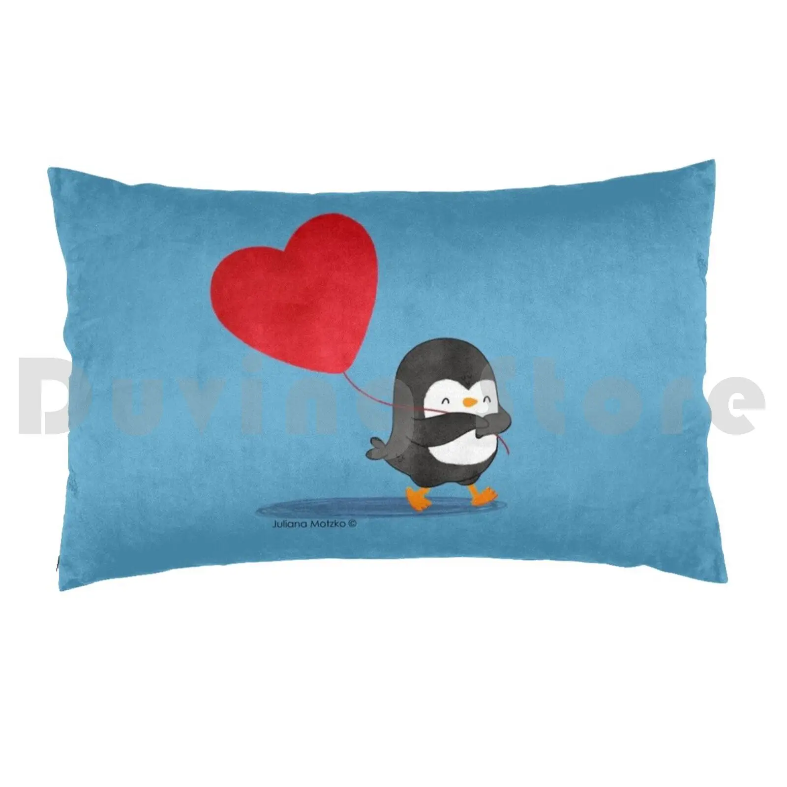 Penguin In Love 5Pillow case Heart Balloon Penguin With A Heart Balloon The Penguins Family