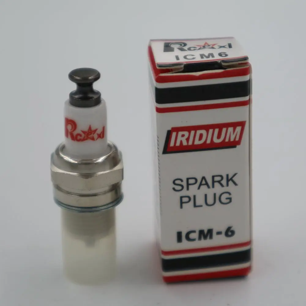 Rcexl ICM6 CM6-10mm Iridium Spark Plug for Gas Engine DLE20/20RA/30/RA/40/55/55RA/60, DLE111, DLA56, DLA32, DLA112, EME55