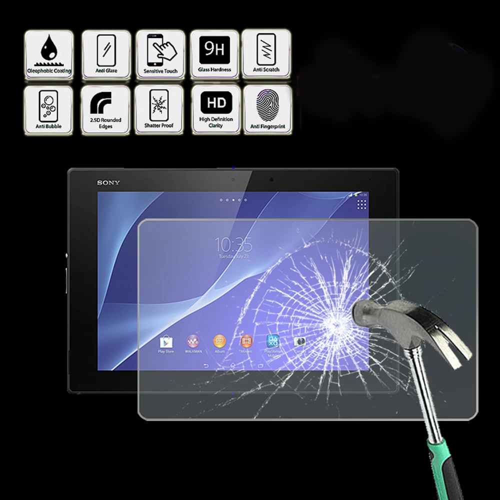 For Sony Xperia Z2 Wi-Fi - Tablet Tempered Glass Screen Protector Cover Anti Fingerprint Screen Film Protector Guard Cover