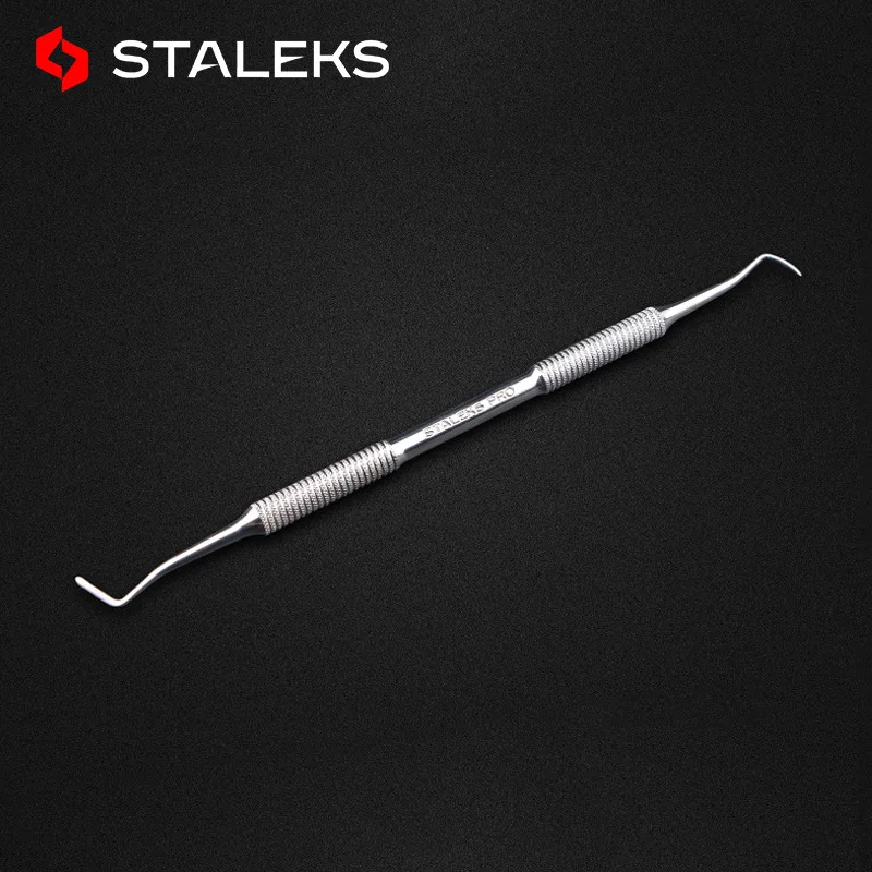 

STALEKS High Quality Dual-ended Groove Clean Cuticle Pusher Stainless Steel Nail Correction Lifter Remove Nail Dead Skin Tool