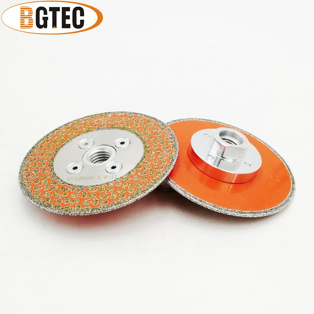 Bgtec 4 "Diamond Cutting & Grinding Disc 5/8-11 Flange Marmer Granit Satu Sisi Dilapisi 105 Mm diamond Saw Blades