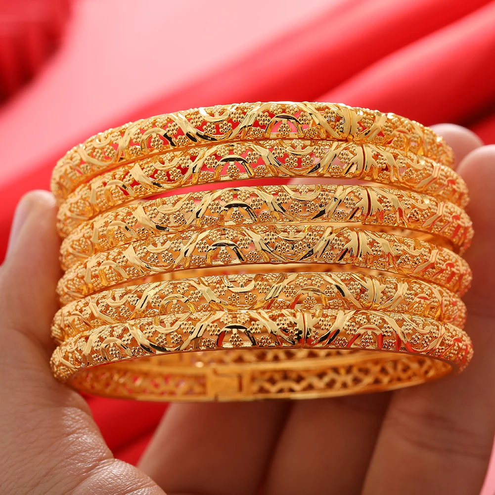 6Pieces Bracelet for Women Dubai Bangles Ethiopian Bangles African Jewelry Arab Middle East