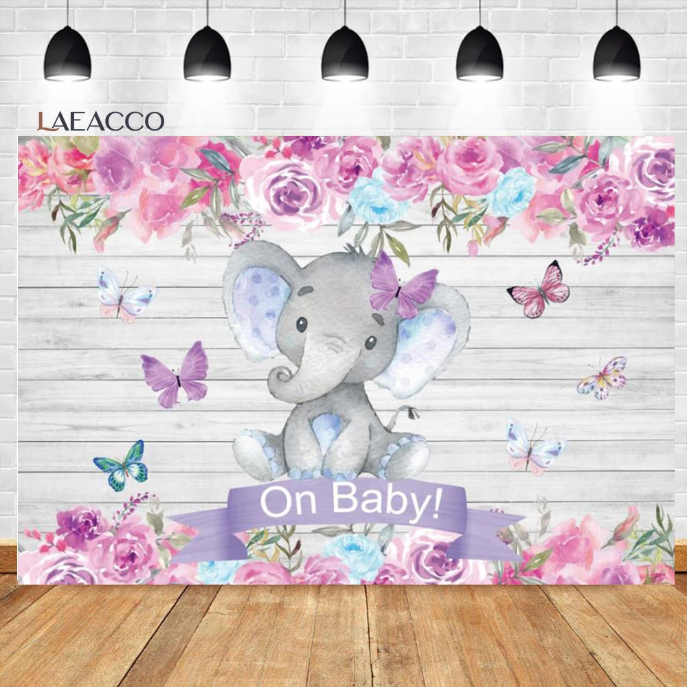 Laeacco Ít Tai Voi Hoa Tùy Chỉnh Chụp Ảnh Phông Nền Sơ Sinh Nền Sinh Nhật Cho Bé Photophone Cho Studio Ảnh