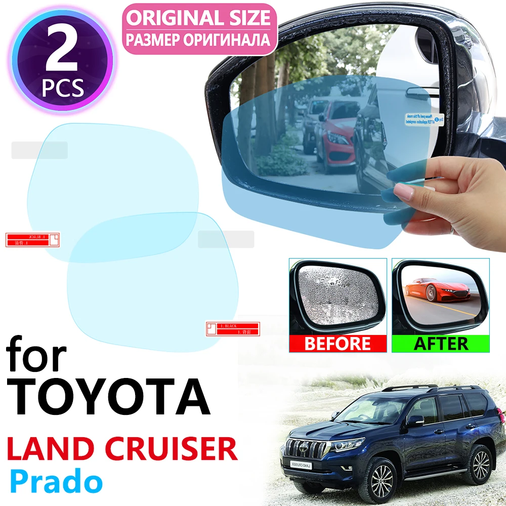 for Toyota Land Cruiser Prado 120 150 J120 J150 2003~2019 Full Cover Rearview Mirror Rainproof Anti Fog Film Accessories 2018