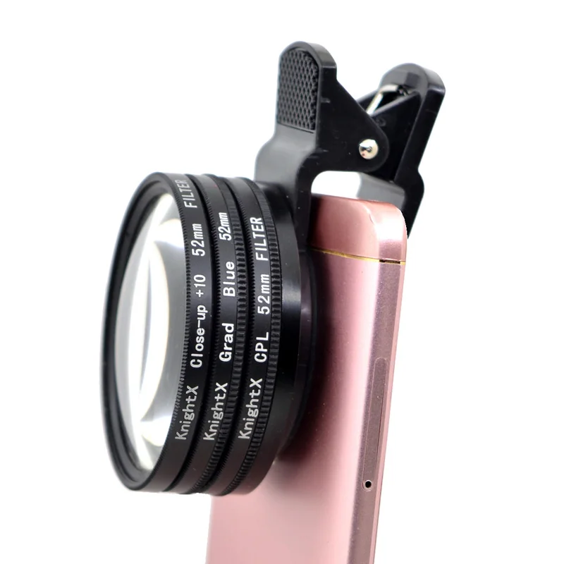 KnightX 52MM Camera filter macro phone lens  Lens kit polarized cpl for iphone huawei samsung galaxy android smartphone