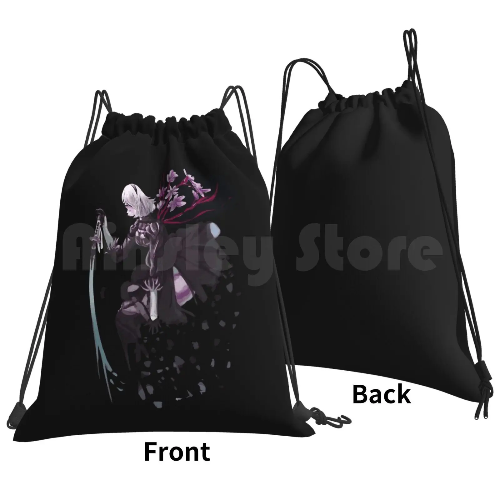 Untitled Backpack Drawstring Bag Riding Climbing Gym Bag Nier Automata Yoko Taro Platinum Games 2b Android Robot Gamer Geek