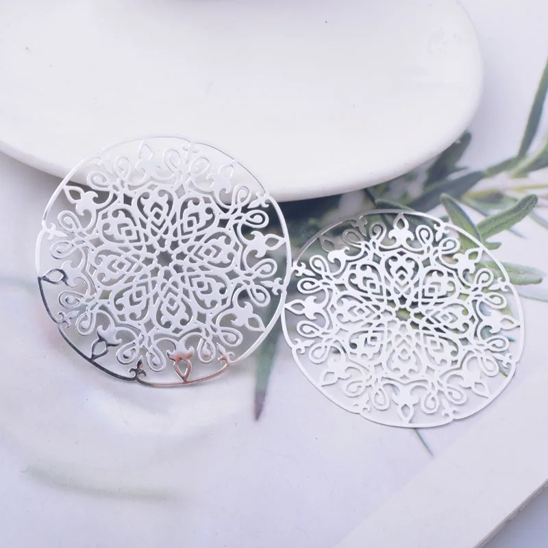 30 Stück AA4686 45mm Große Runde Bemalte Anhänger DIY Schmuck Ohrring Zubehör – Detail 8