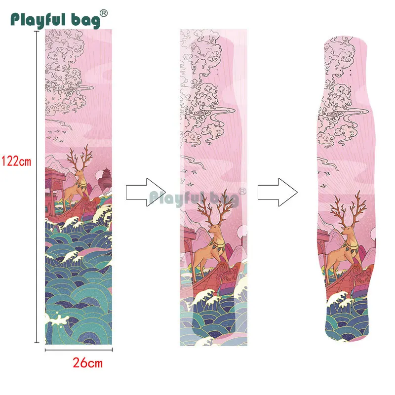 Playful Bag 122X26cm Long skateboard sandpaper Hollow DIY sandpaper sticker Anti porosity Wear resistant Waterproof AMA92