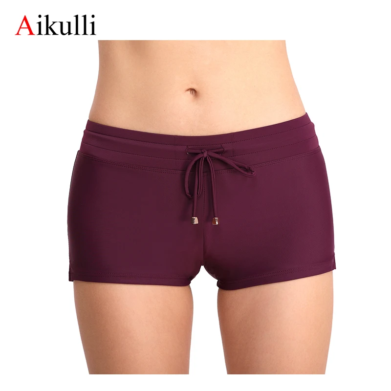 2023 New Adjustable Swim Trunks Bikini Women Swim Briefs Swimwear Shorts Fold Beachwear Leggings  Slim Large Size Swim Trunks XL