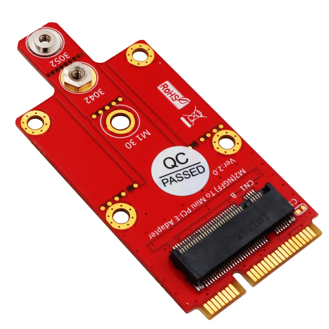 XT-XINTE M.2 Key B to Mini PCI-E Adapter for 3G / 4G / 5G Module Supports 3042/3052 Type M.2 for NGFF Card Dimension