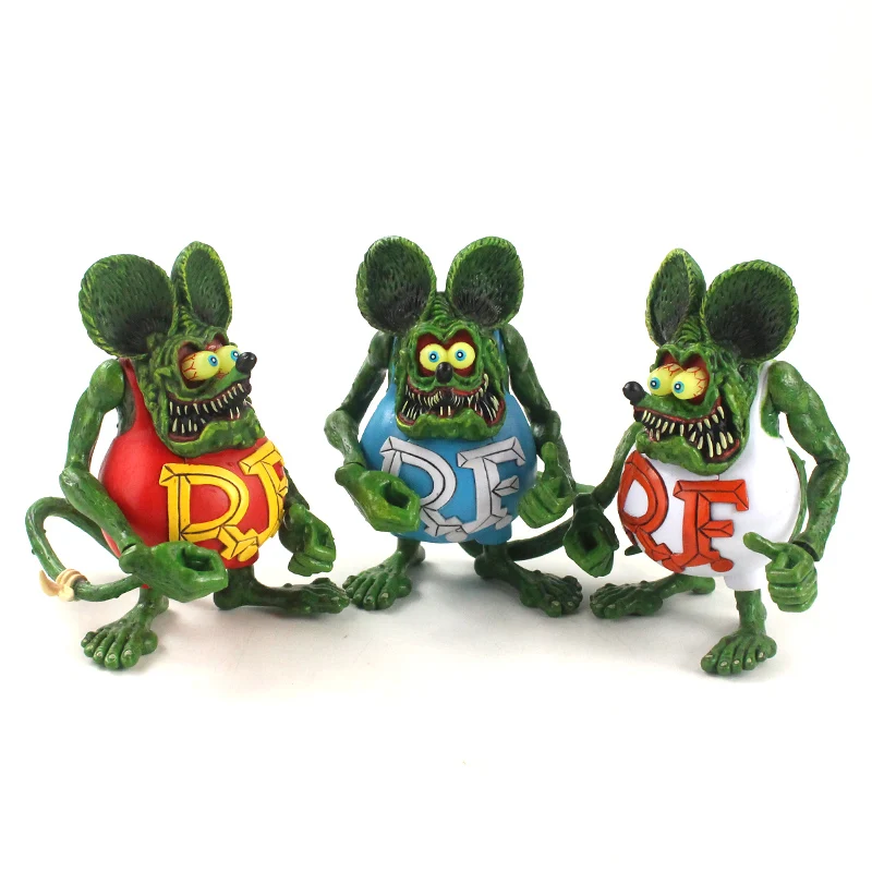 12CM Crazy Mouse Rat Fink Movable Figurine PVC Action Figure Collection Ratfink Model Toys