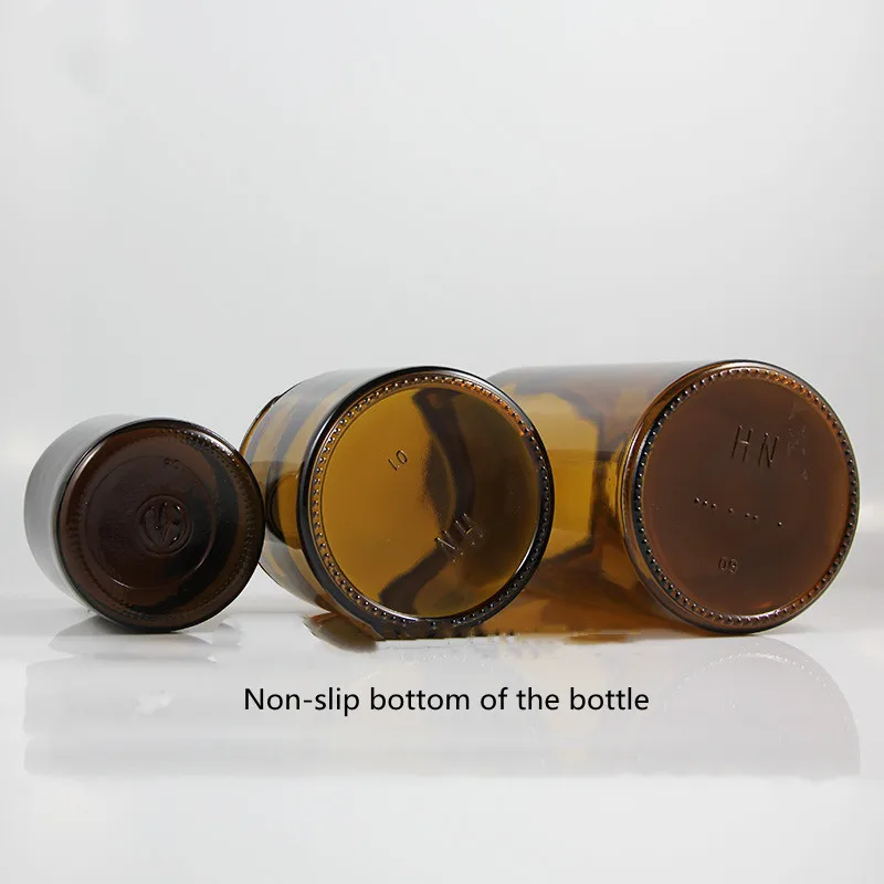 Wholesale 250/500/1000g Empty Makeup Container Brown Glass Jar  With Aluminum Cover Cream Jar Cosmetic Containers