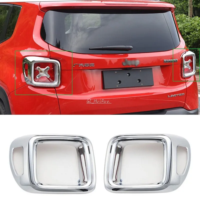 High Quality ABS Chrome Rear Taillight Cover Trim Guards Protector Bumper Car Accessories  for Jeep Renegade 2015 2016