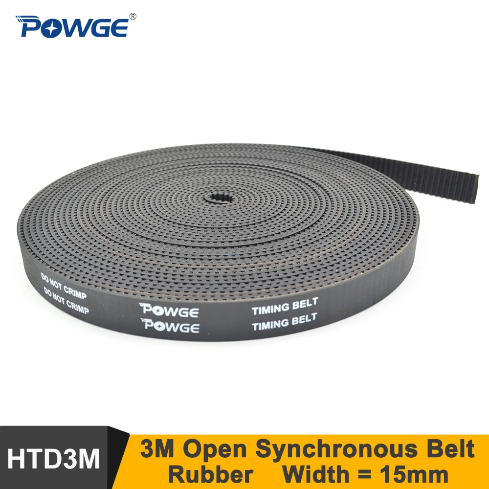 

POWGE 5meters 3M Synchronous Belt W=6/10/15mm Length=5000mm HTD3M Rubber Open-Ended Timing Belt For Laser Machine 3M Pulley