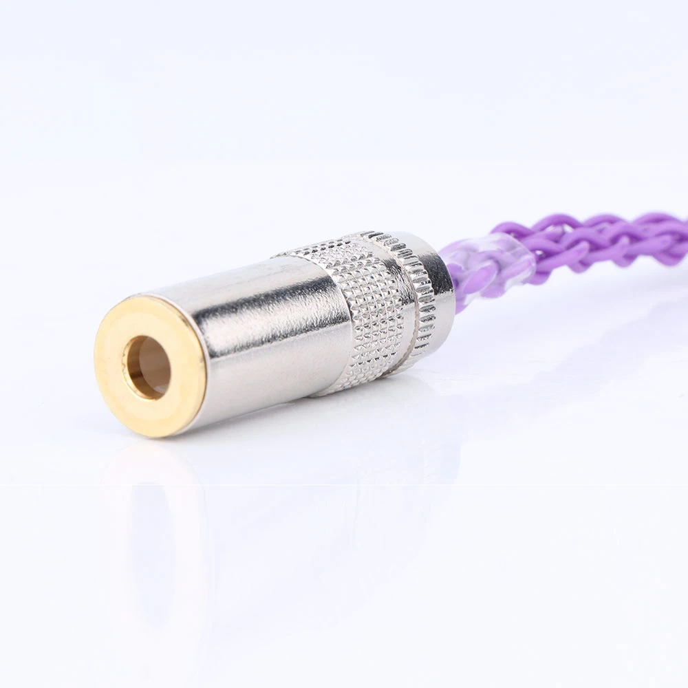 Hi-end 10cm 7n occ único cristal cobre banhado a prata 4.4mm fêmea balanceada para 2x3.5mm adaptador de ouro cabo de áudio aux