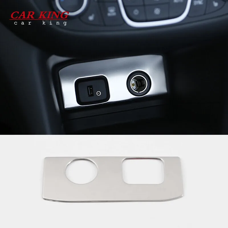 

For Chevrolet Equinox 2017 2018 Accessories Stainless steel Interior Car cigarette Lighter Cover Trim auto styling Accessory