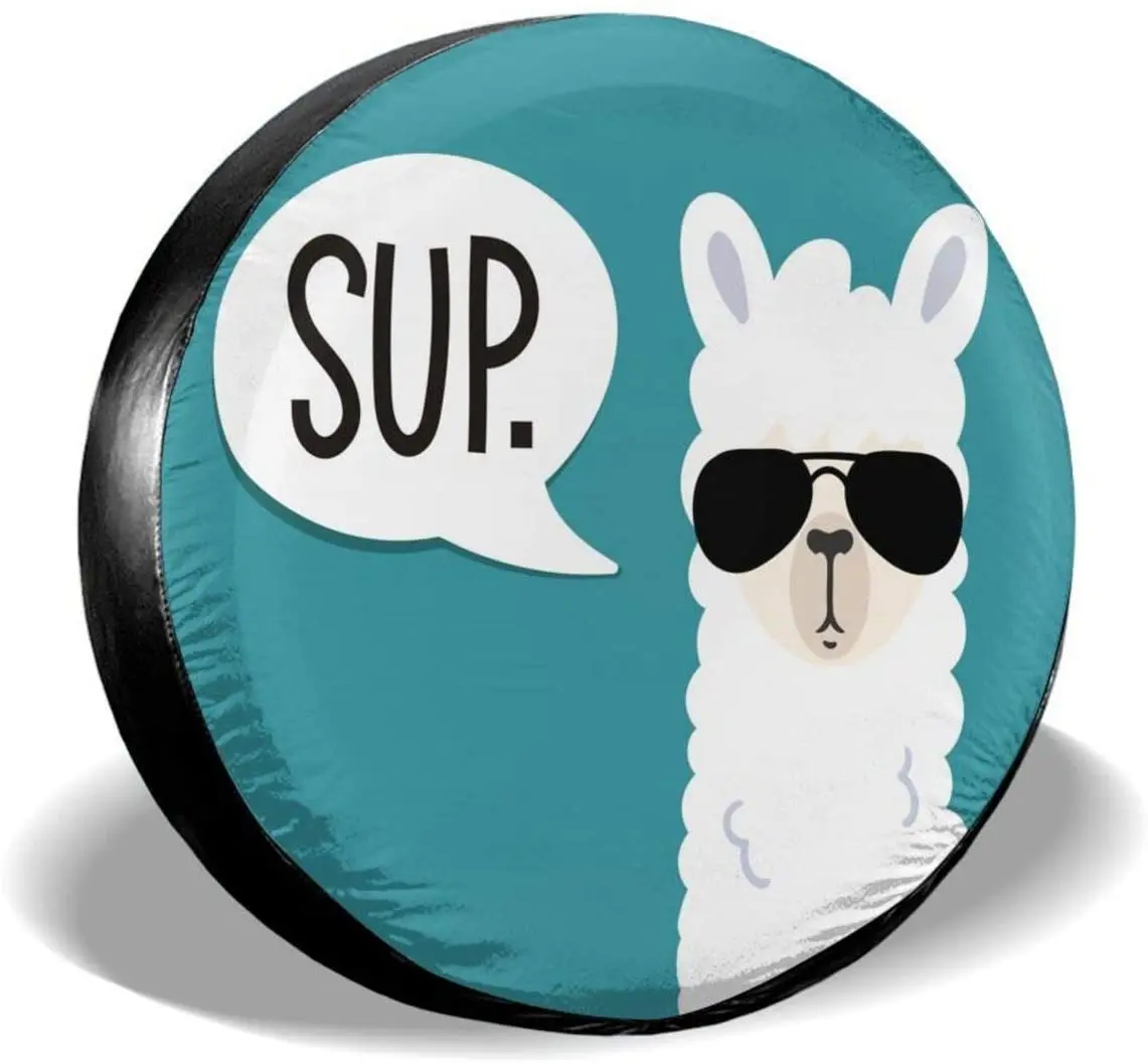 

Funny Llama Spare Tire Cover Waterproof Dust-Proof UV Sun Wheel Tire Cover Fit for Car,Trailer,