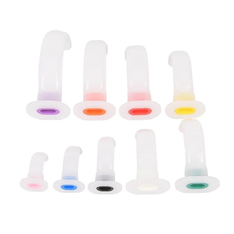 9PCS Mixed Airway Tube Gas Guide Tube For Patients Disposable Oral Air Way White Color Coded Guedel Airway Tube For First Aid