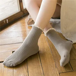 Spring Summer Fashion Lace Frilly Ruffle Socks For Girl Women Cotton Sweet Socks Cotton Students Kawaii Cute Korean Style