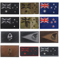 Oceania Australia New Zealand Samoa Guam IR Reflective Rubber Embroidered Flag Patches Appliques For Clothing