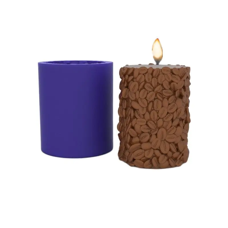 

Coffee Bean Relief Candle Silicone Mold for Handmade Desktop Decoration Gypsum Epoxy Resin Aromatherapy Candle Silicone Mould