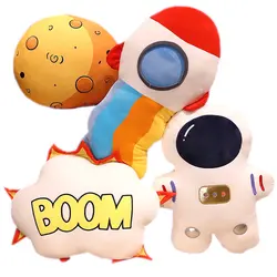 Cute Soft Creative Space Astronaut Man Hug Pillow Boy Room Decor Cushion Stuffed Cartoon Spaceship Rocket Plush Toy Doll For Boy