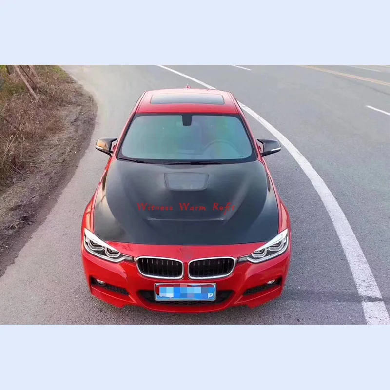 Carbon Fiber Frp Front Engine Hood Transparent Bonnets Engine Covers for Bmw 3 Series F30 320i 328i 335i Car Styling