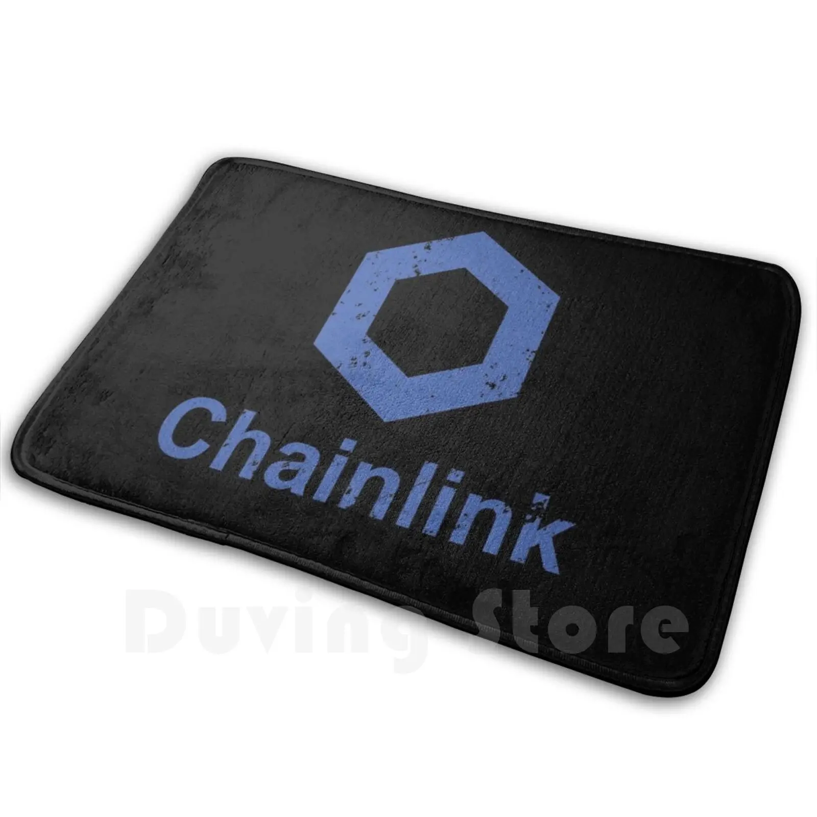 Crypto Chainlink Link Coin Distressed Mat Rug Carpet Anti-Slip Floor Mats Bedroom Bitcoin Crypto Cryptocurrency Chainlink Link