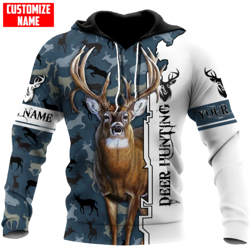 

Customized Name Deer Hunting 3D All Over Printed Men's Hoodie & Sweatshirt Autumn Unisex Zip Hoodies Casual Streetwear KJ814