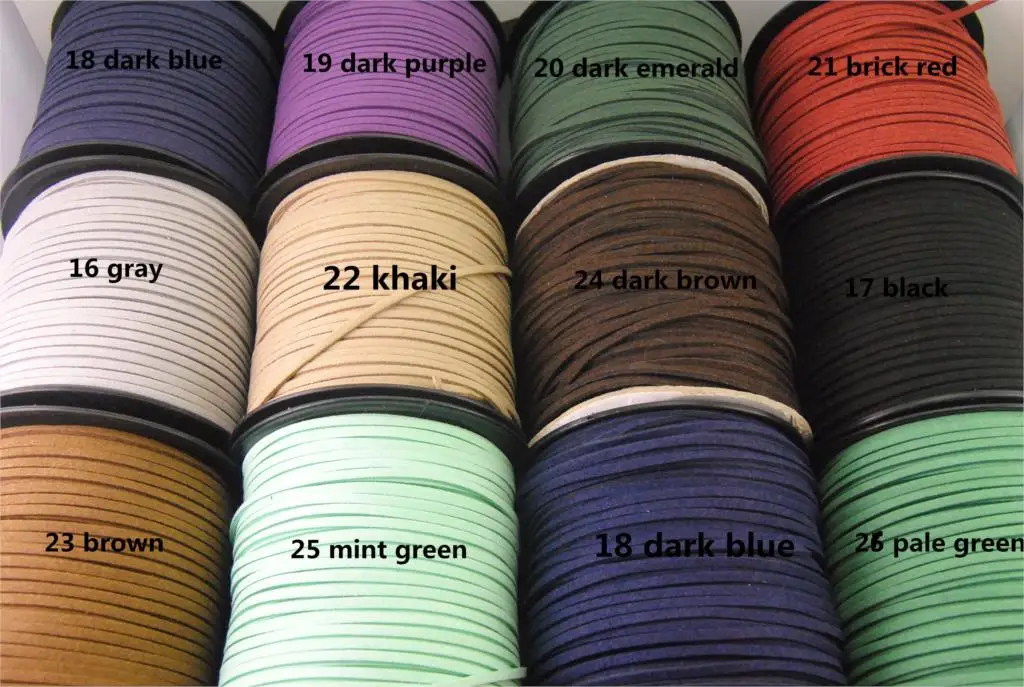 32ft(10meter) 12 Color Faux Suede Cord Handmade Jewelry Findings In Bulk DIY Necklace Bracelet 3x1.5mm