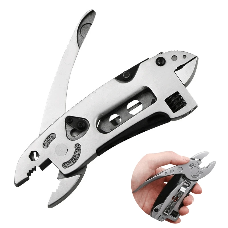 Mini alicates multiherramienta, juego de cuchillo de bolsillo, destornillador, llave ajustable, llave de mandíbula, reparación de mano, herramientas múltiples para exteriores