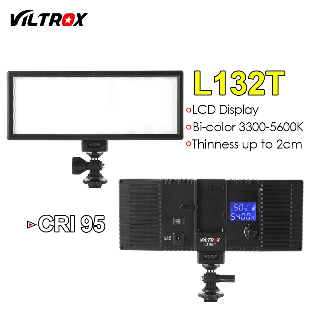 

Viltrox L132T LED Video Light Bi-Color Dimmable Panel Lighting DSLR Studio Live Photography Camera DV Camcorder Fill-in Lamp