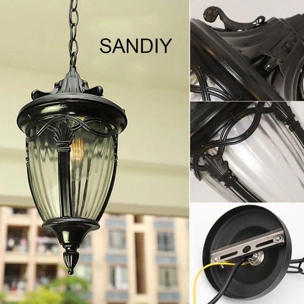 American Outdoor Hanging Light for Restaurant Balcony Bar Hotel Pavilion Gallery Lamp Retro Retro waterproof Chandelier Light