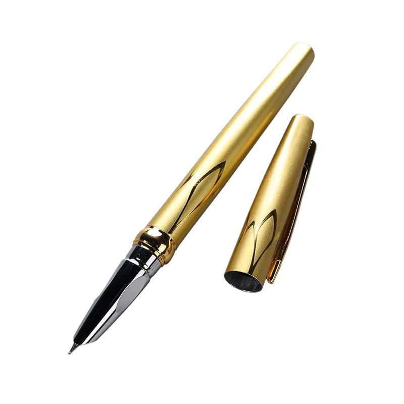 16Pcs High-End Bisnis Fountain Pen Penuh Logam Emas Klip Mewah Tinta Pena 0.38Mm Nib Pena Sekolah alat Kantor