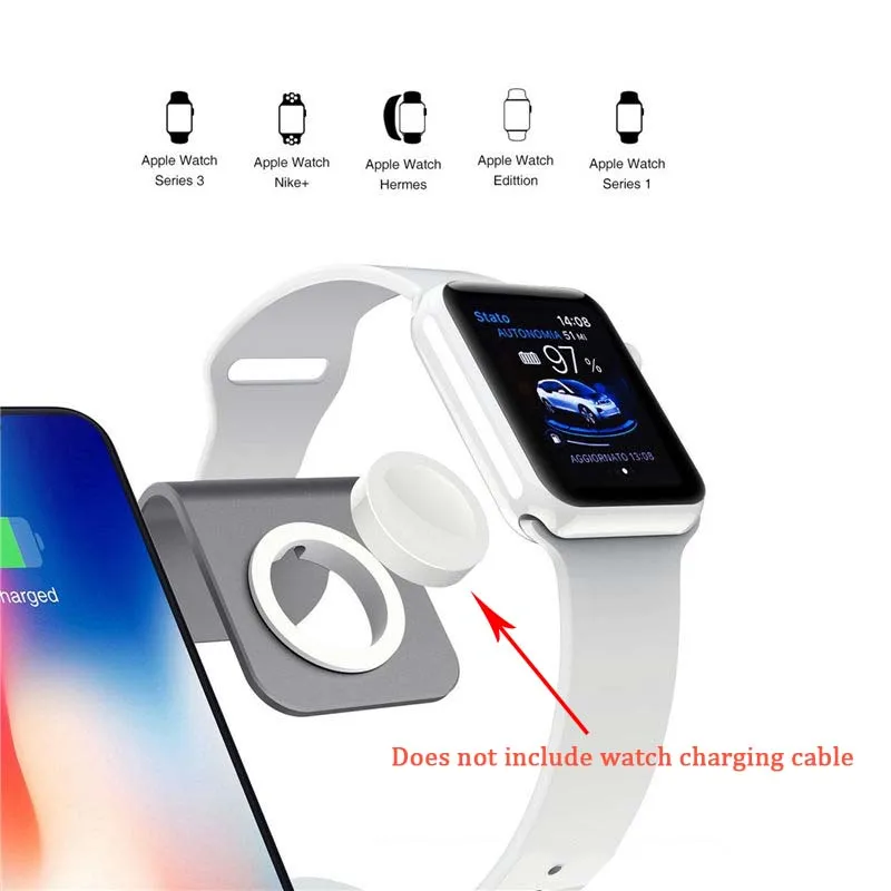 Universal Qi wireless phone charger stand pad for apple watch charger 3 in 1 Charging Dock Station Mount for iPhone 8 Samsung S8