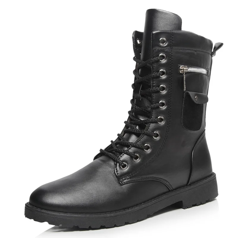 Marka buty męskie łańcuszek męskie buty czaszka metalowa klamra zasznurować męskie buty motocyklowe Punk męskie buty Rock 2019 — zdjęcie 4