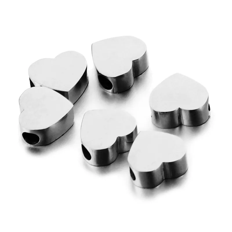 10PCS/lot Stainless Steel Blank Stamping Tags Heart Charm Pendants For Diy Jewelry Makings Heart Charms Accessories
