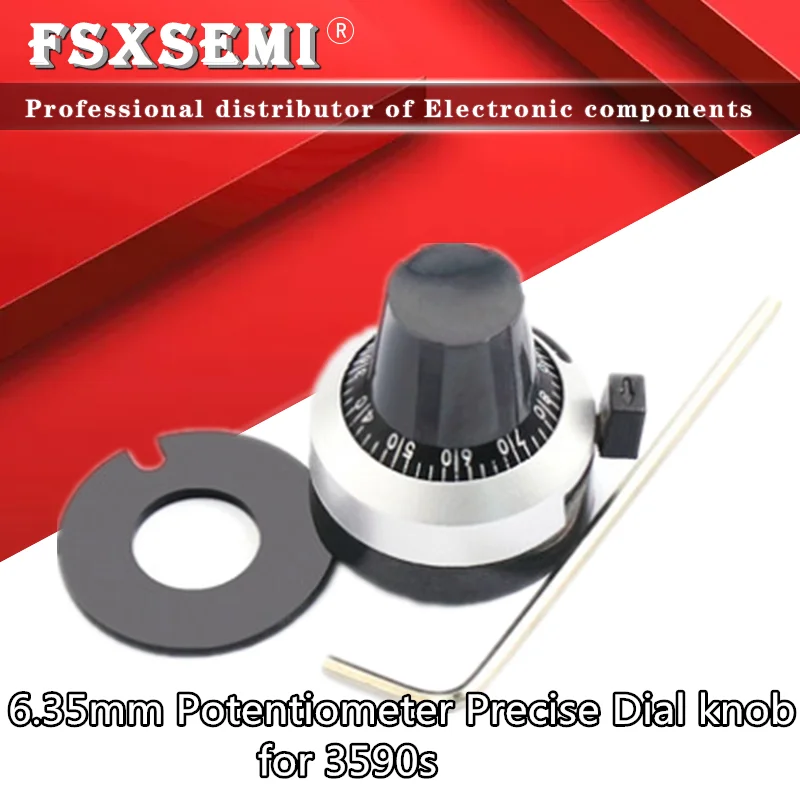 

1pcs 3590 3590S 6.35 mm precision scale knob potentiometer knob equipped with multi-turn potentiometer