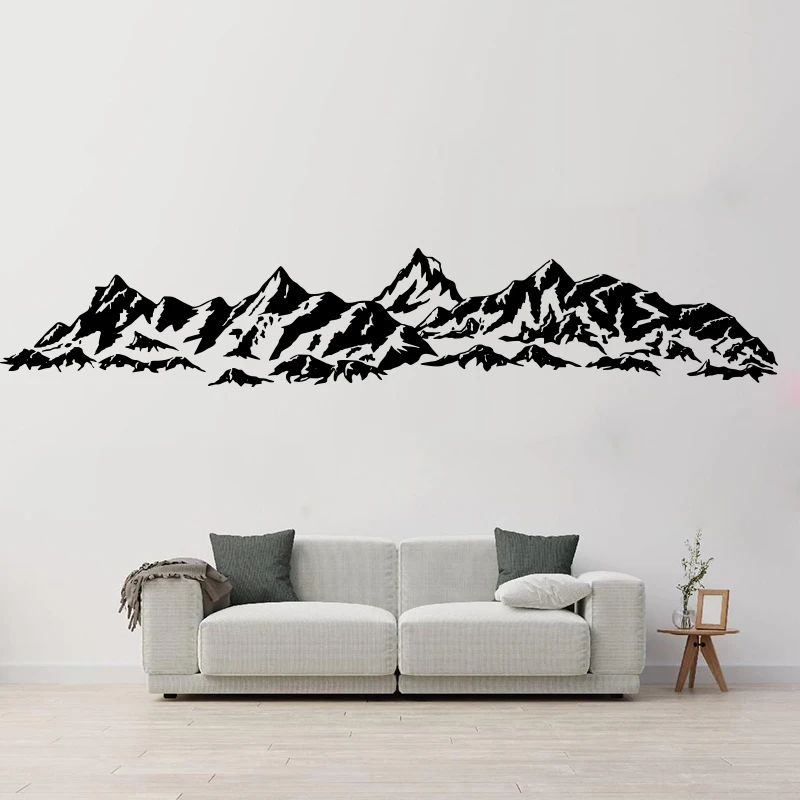 Large Mountain Groups Wall Sticker Geometric Mountains Hill Wild Jungle Wall Decal Bedroom Camper Truck Car Vinyl Home Decor