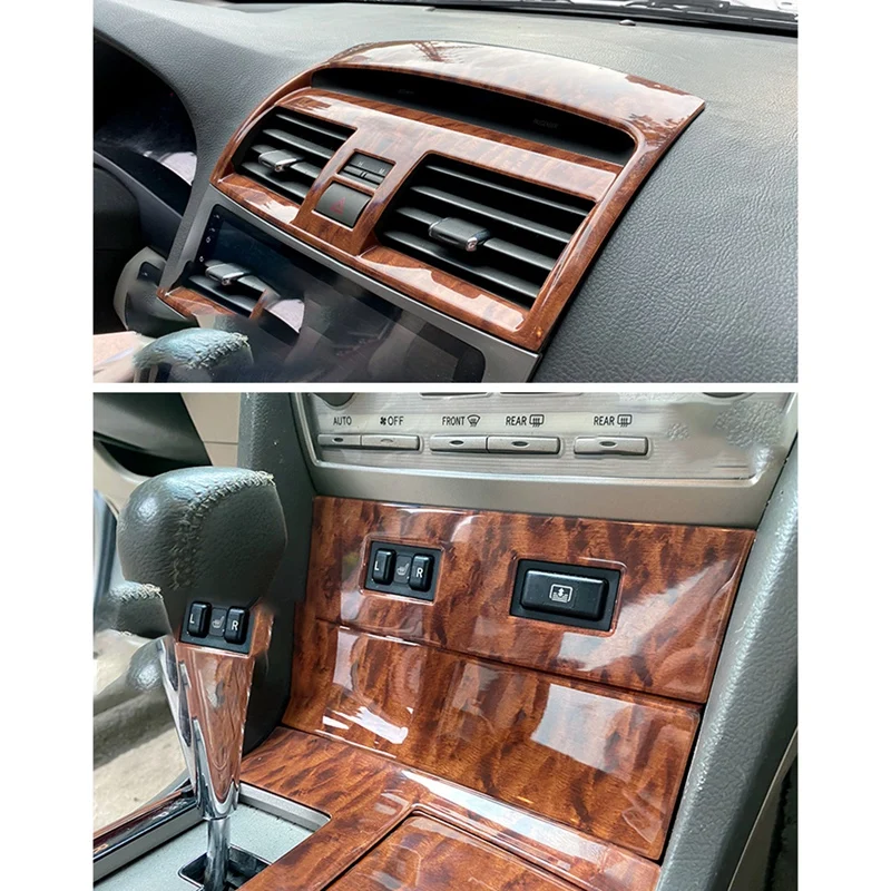 for TOYOTA Camry 2006-2011 1PC Wood ABS Car Front Center Air Conditioning Vent Outlet Cover Trim Car Styling Accessories