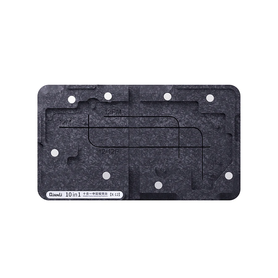 QIANLI 10 IN 1 Magnetic 3D BGA Tin Planting Platform For iPhone X-12 Pro MAX Motherboard Middle Frame Reballing Stencil Template